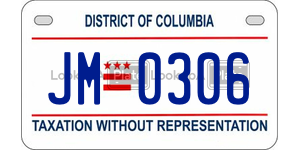 JM0306  license plate in DC