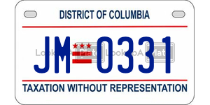 JM0331  license plate in DC