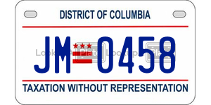 JM0458  license plate in DC