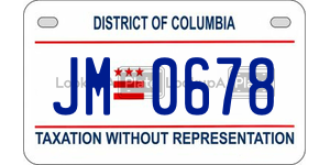 JM0678  license plate in DC