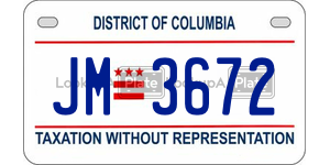 JM3672  license plate in DC