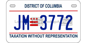 JM3772  license plate in DC
