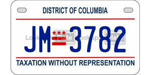 JM3782  license plate in DC