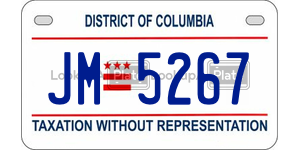 JM5267  license plate in DC