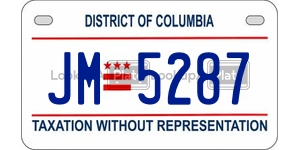 JM5287  license plate in DC