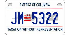 JM5322  license plate in DC