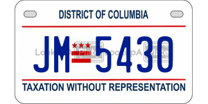 JM5430  license plate in DC