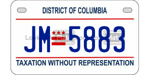 JM5883  license plate in DC
