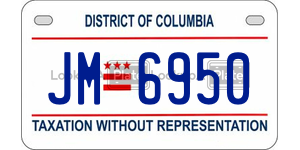 JM6950  license plate in DC