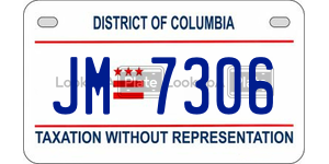 JM7306  license plate in DC