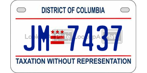 JM7437  license plate in DC