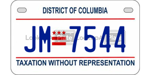 JM7544  license plate in DC