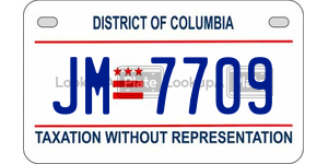 JM7709  license plate in DC