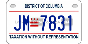 JM7831  license plate in DC