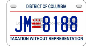JM8188  license plate in DC
