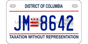 JM8642  license plate in DC