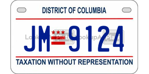 JM9124  license plate in DC
