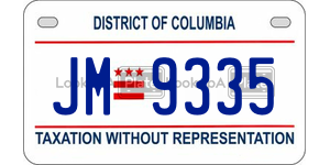 JM9335  license plate in DC