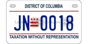 JN0018  license plate in DC