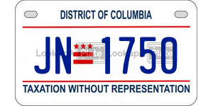 JN1750  license plate in DC
