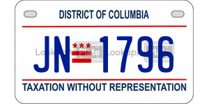 JN1796  license plate in DC