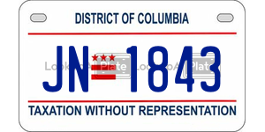 JN1843 license plate in District of Columbia