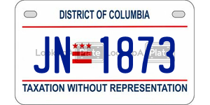 JN1873  license plate in DC