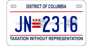 JN2316  license plate in DC