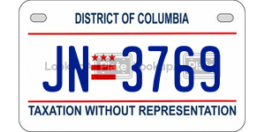 JN3769  license plate in DC