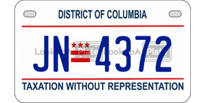 JN4372  license plate in DC