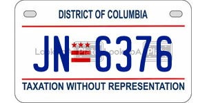 JN6376  license plate in DC