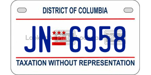 JN6958  license plate in DC