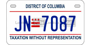 JN7087  license plate in DC