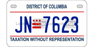 JN7623  license plate in DC