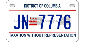 JN7776  license plate in DC