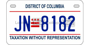JN8182  license plate in DC