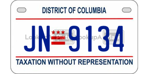 JN9134  license plate in DC