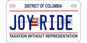 JOYRIDE  license plate in DC