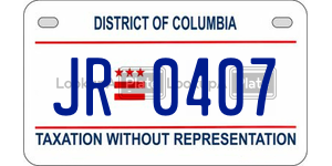 JR0407  license plate in DC
