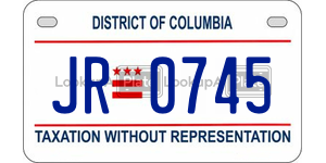JR0745  license plate in DC