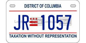 JR1057  license plate in DC