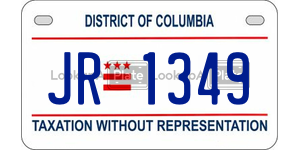 JR1349  license plate in DC