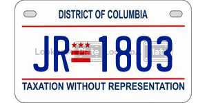 JR1803  license plate in DC