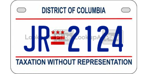 JR2124  license plate in DC