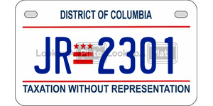 JR2301  license plate in DC