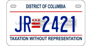 JR2421  license plate in DC