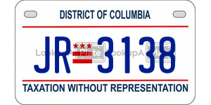 JR3138  license plate in DC