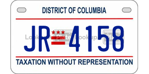 JR4158  license plate in DC