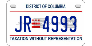 JR4993  license plate in DC