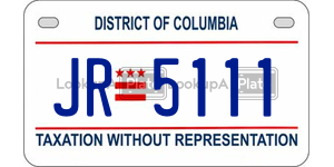 JR5111  license plate in DC